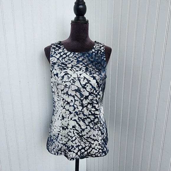Ann Taylor Tops - Ann Taylor Womens Blue Gray Satin Sleeveless Blouse Top Office Workwear Preppy M